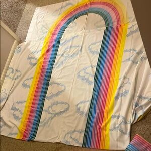 Vintage Pacific Rainbow and Cloud 1980’s Full Sheet Set With Pillow Cases
